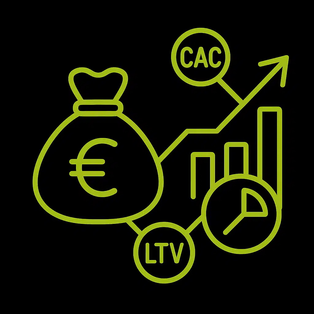Illustration de rentabilité avec des symboles financiers et des graphiques.